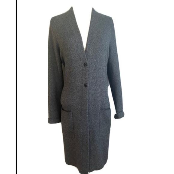 J.Jill Women's Charcoal Gray V-Neck Button Knit Cardigan Sweater coat Size LP - Picture 1 of 11